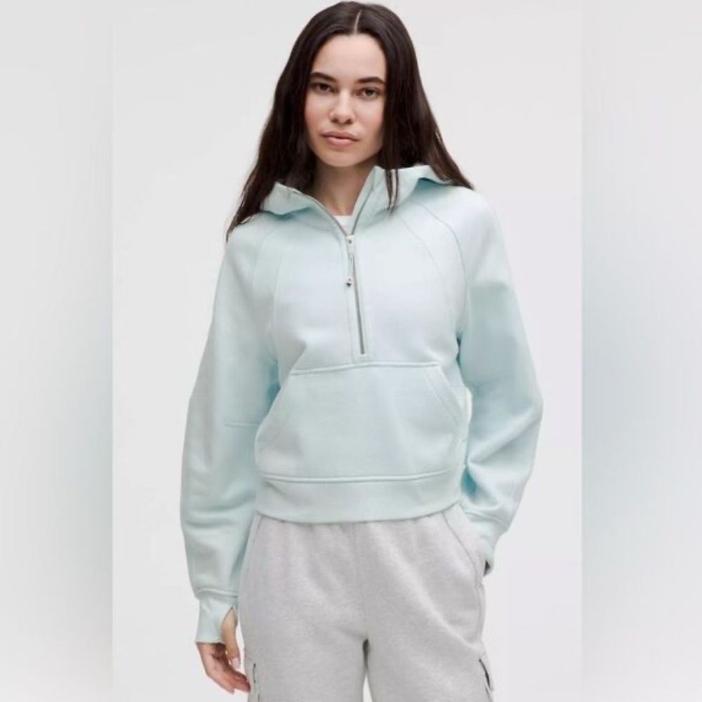 Lululemon Scuba Oversized Half Zip Hoodie Icing Blue Size XS/S
